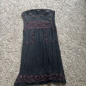POL Black Embroidered Dress